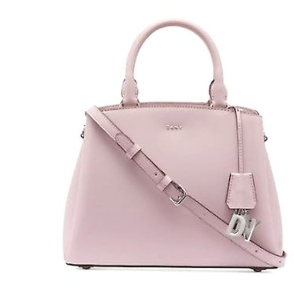 DKNY Paige Leather Medium Satchel, in Light - Lavender/Silver